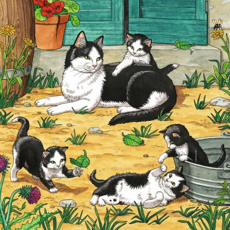 Czarno-białe kotki. puzzle online