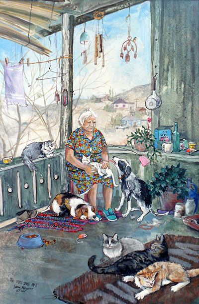 babcia i jej kotki puzzle online