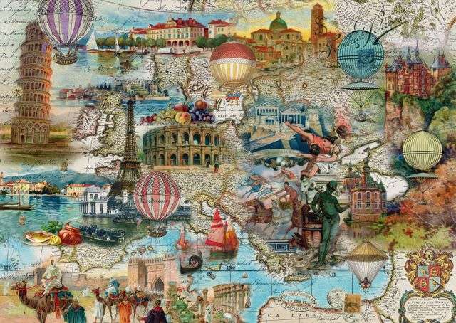 Lot balonem nad Europą. puzzle online