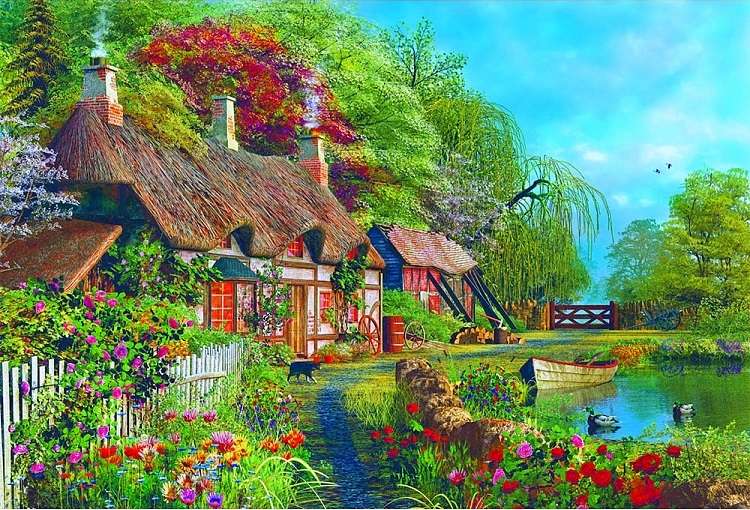 Kolorowy domek. puzzle online