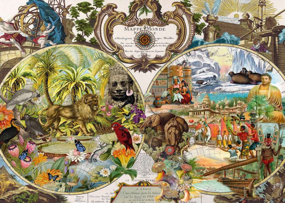 Egzotyczna mapa świata. puzzle online