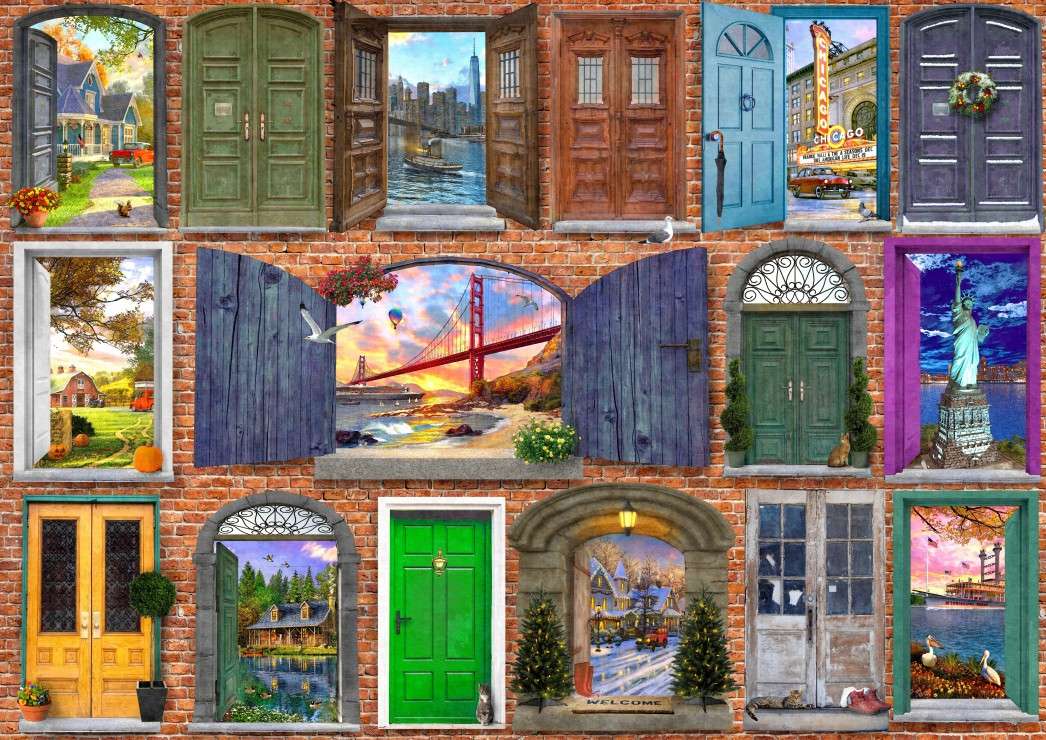 Drzwi do różnych światów. puzzle online
