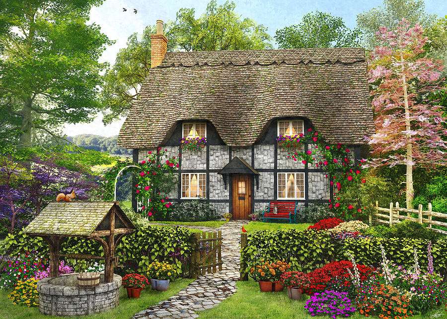 Domek na angielskiej wsi puzzle online