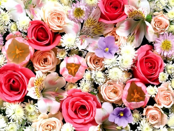 Mieszanina kwiatów puzzle online