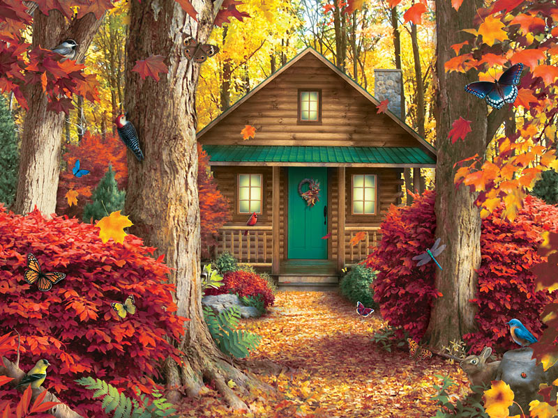 Herbstliches Bild, Herbstlaub Puzzle