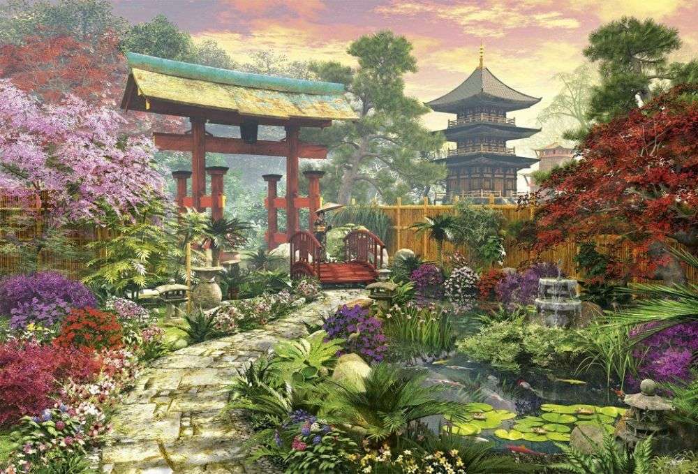 W pięknym japońskim ogrodzie. puzzle online