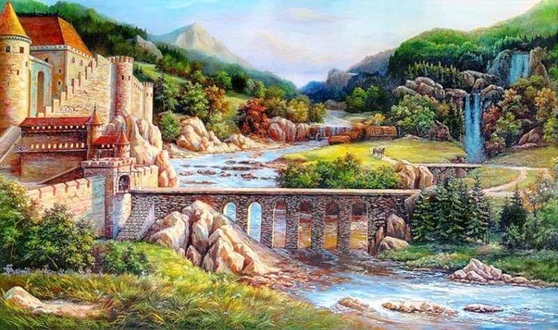 zamek , krajobraz puzzle online
