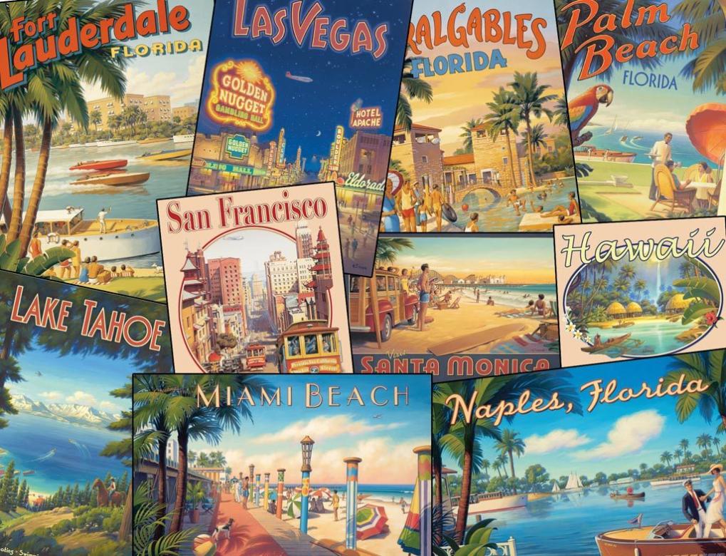 Cartes postales américaines. puzzle