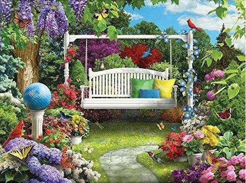 Huśtawka w ogrodzie. puzzle online