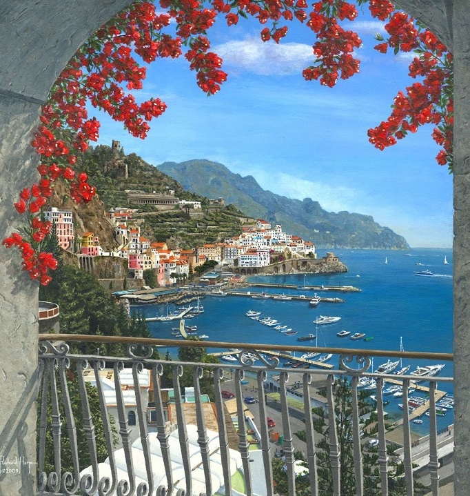 Widok z balkonu na morze. puzzle online