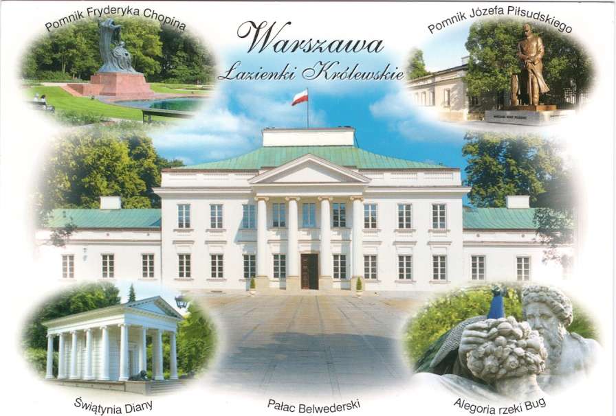 Postal - Palácio Belvedere em Varsóvia quebra-cabeça