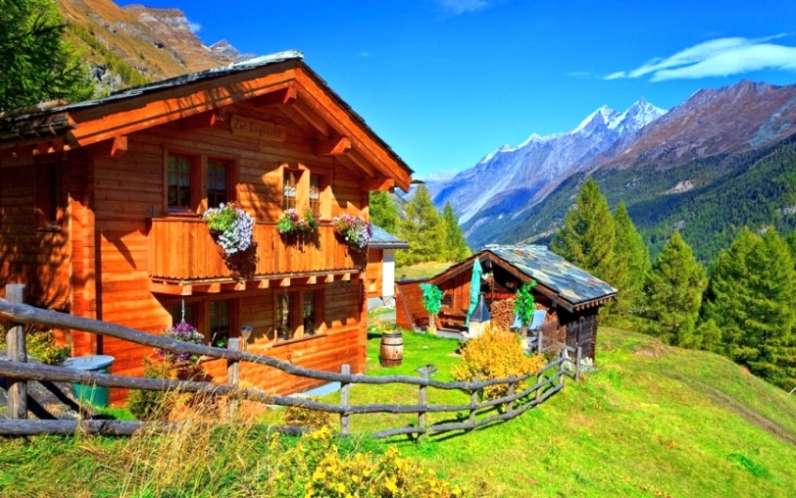 Letni dom w górach puzzle online