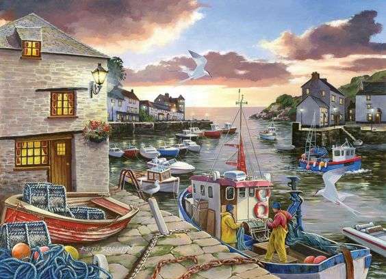 Fishermen in the bay jigsaw puzzle