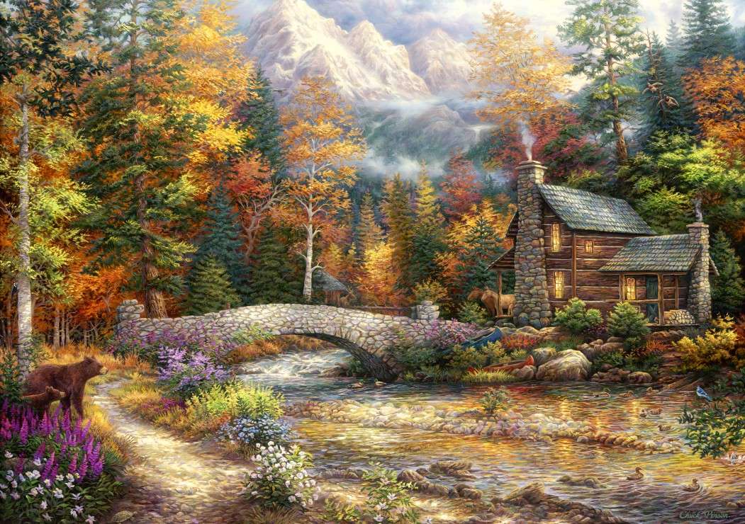 Malowany krajobraz. puzzle online