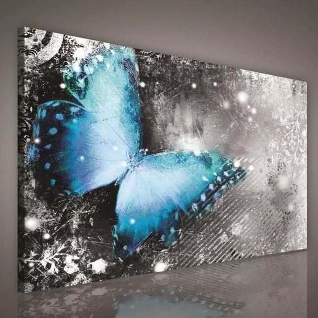 Obraz motyla na ścianie. puzzle online