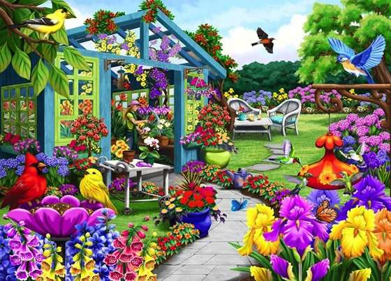 Kolorowy ogród. puzzle online