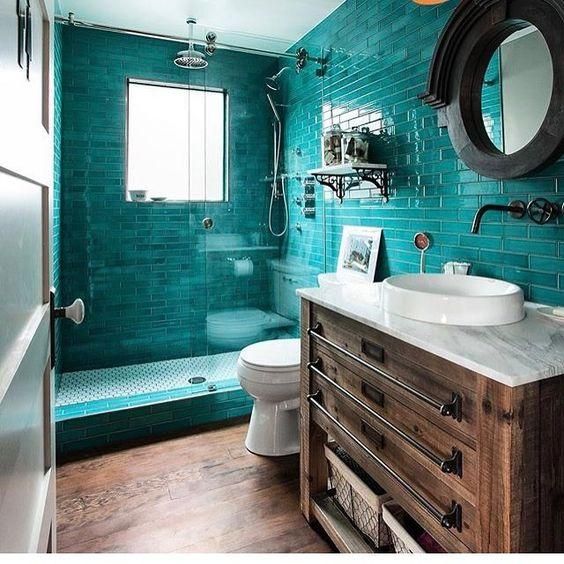 Zielono-niebieska łazienka puzzle online