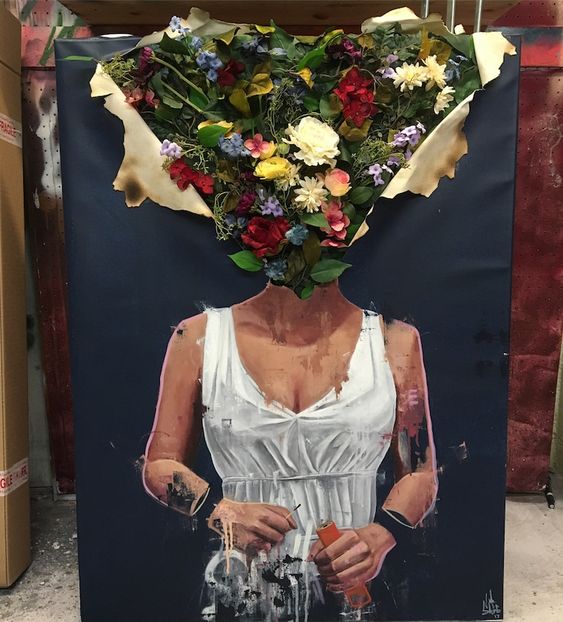 Quebra-cabeça de arte moderna com flores quebra-cabeça