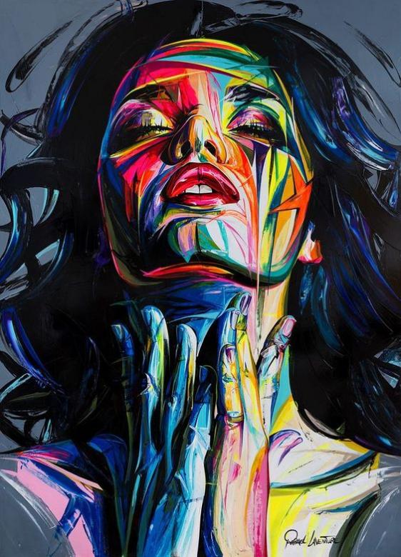 Artystyczny obraz, kolorowa kobieta puzzle online