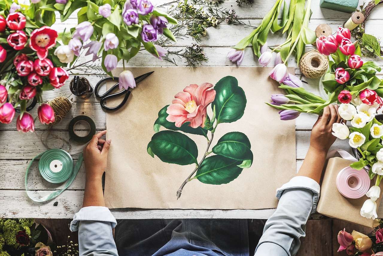 Florystka w krainie kwiatów puzzle online