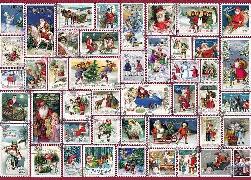 Karácsonyi bélyegek. kirakós