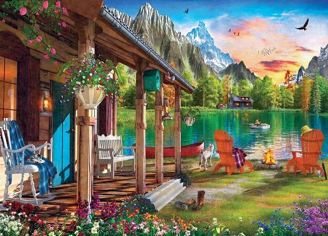 Domek nad jeziorem. puzzle online