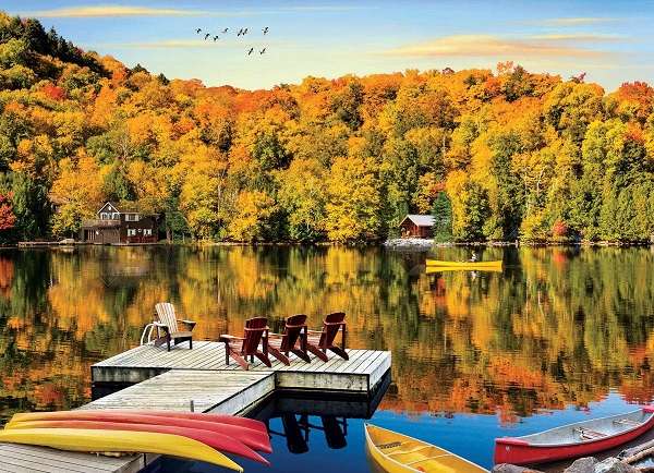 Jesień nad jeziorem. puzzle online
