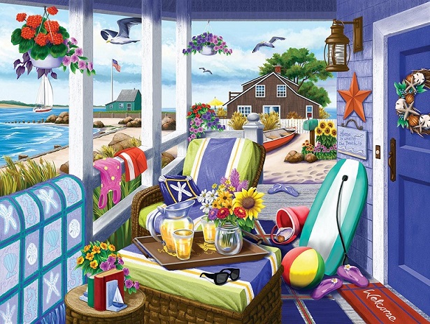 Widok z tarasu na morze. puzzle online