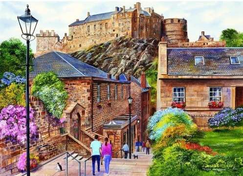Zamek górujący nad miastem. puzzle online
