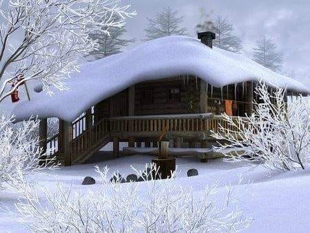 Domek przysypany śniegiem. puzzle online