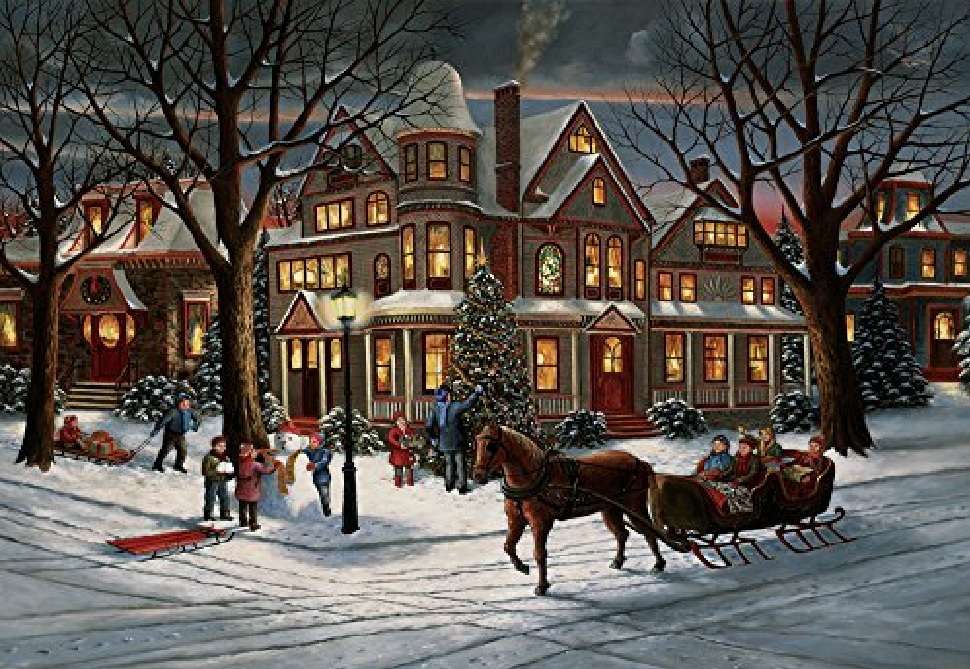 Town at dusk jigsaw puzzle