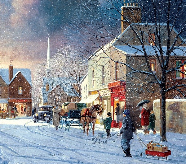 Zimowy, miejski krajobraz. puzzle online