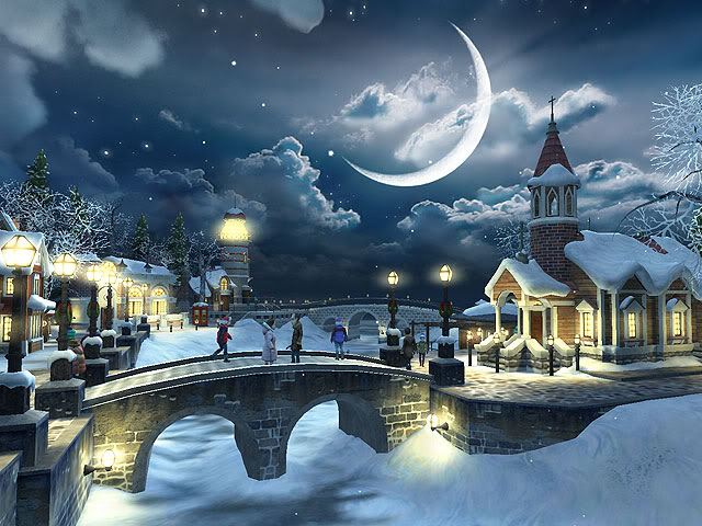 Zimowa noc. puzzle online
