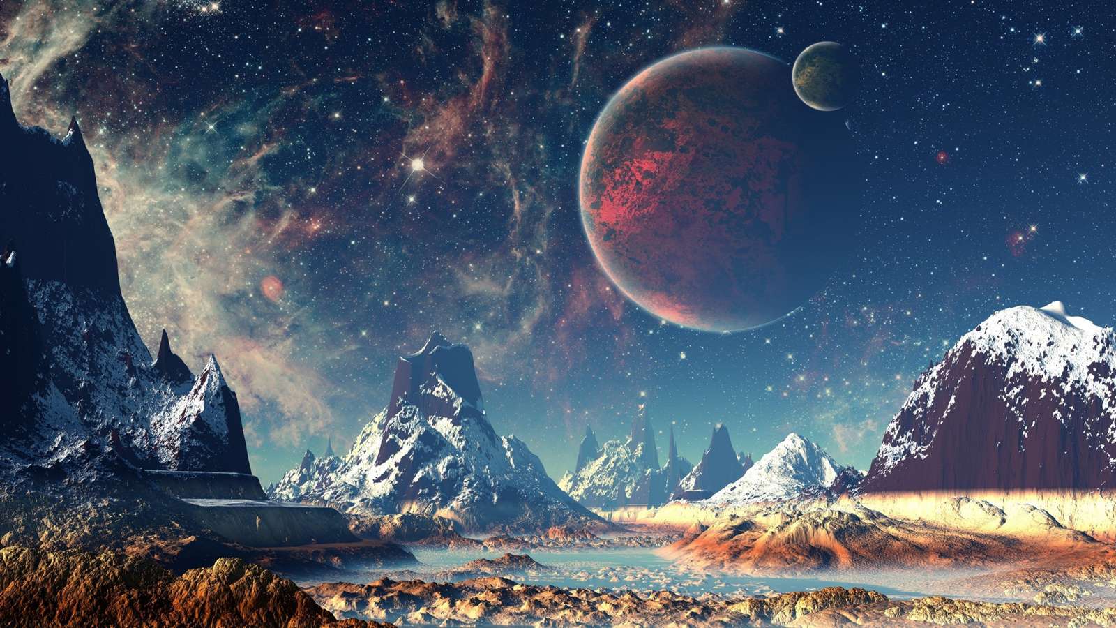 krajobraz planety puzzle online