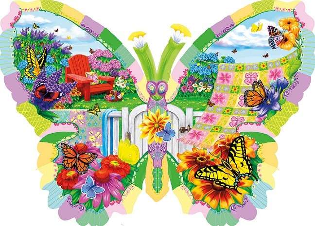 Kwiatowy motyl. puzzle online