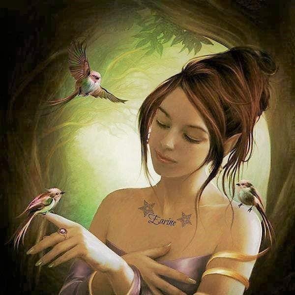 elf kobieta ptaki magiczne puzzle online