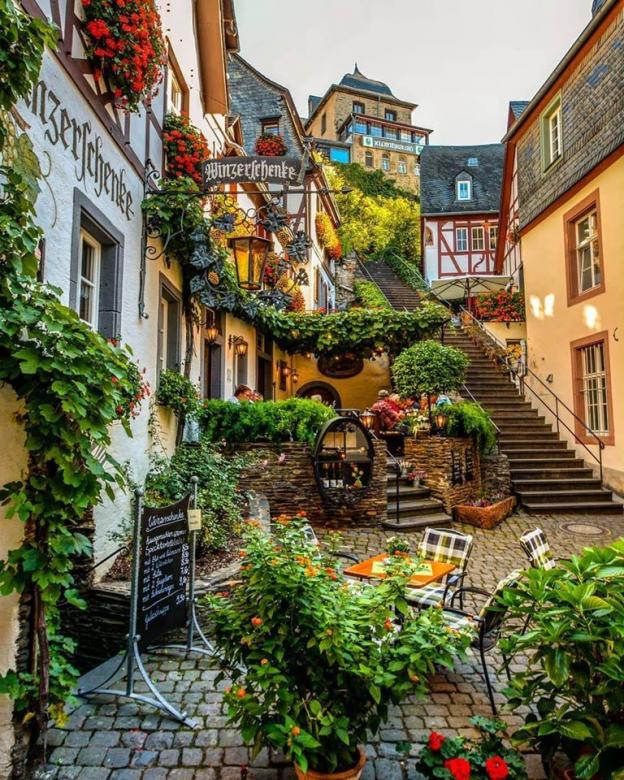 Piękna wioska winorośli w Beilstein, Niemcy. puzzle online