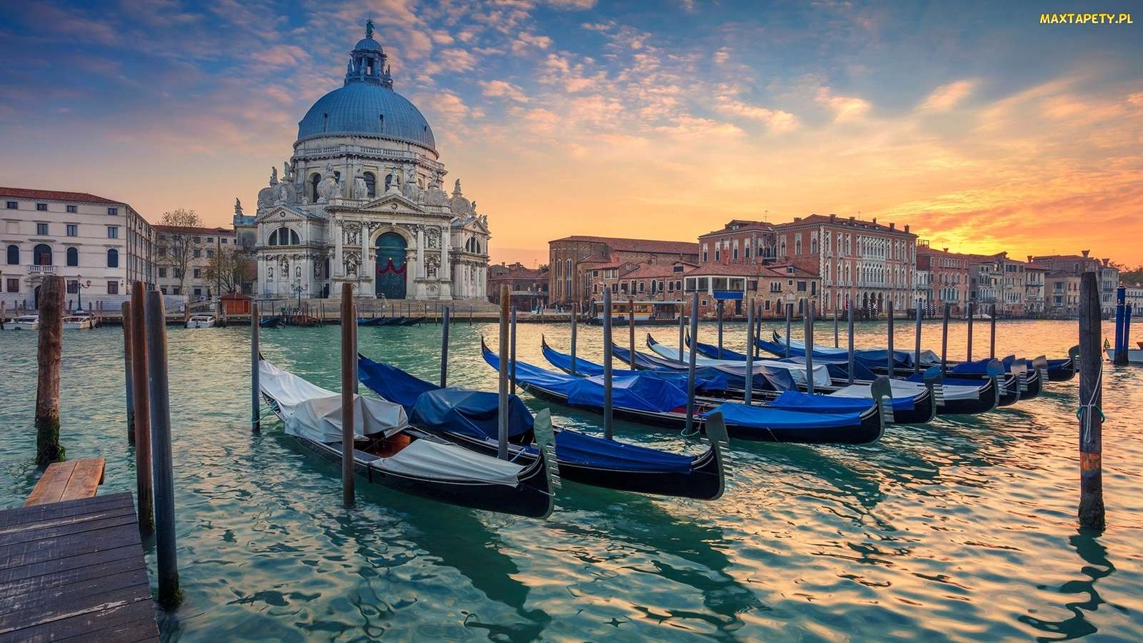 Włochy, Wenecja, Wschód słońca, Bazylika puzzle online