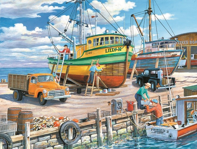 W rybackim porcie. puzzle online