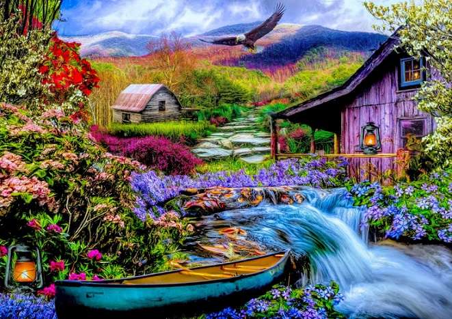 Kolorowy krajobraz. puzzle online
