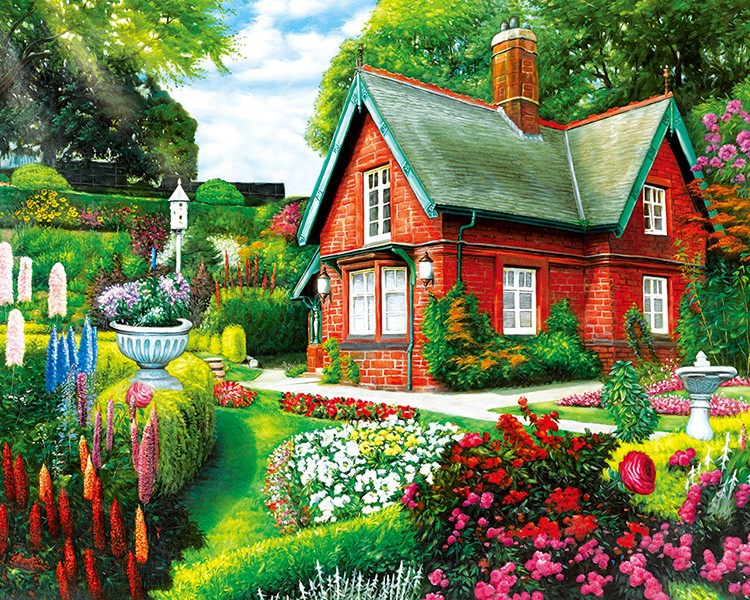 Domek z czerwonej cegły. puzzle online