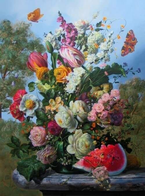 Kolorowe piękne kwiaty puzzle online