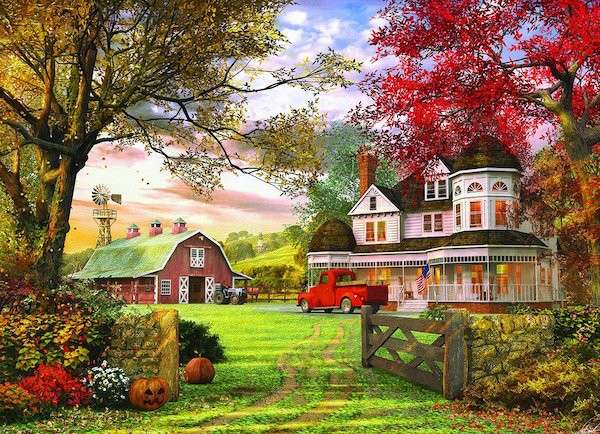 Jesienią na farmie. puzzle online