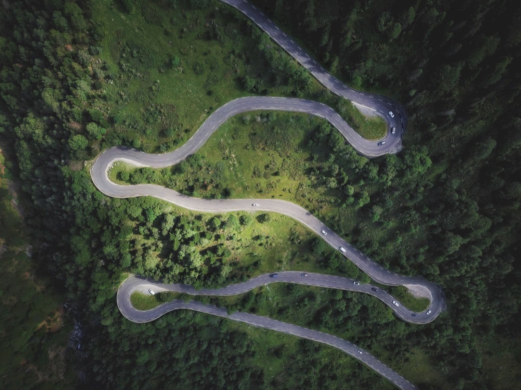 Aerial image of switchback jigsaw puzzle