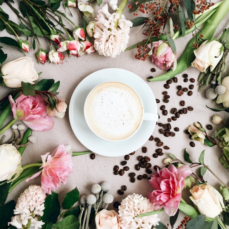 Kawa Z Kwiatami puzzle online