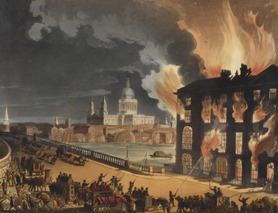 Pożar w Londynie. Około 1812 r puzzle online