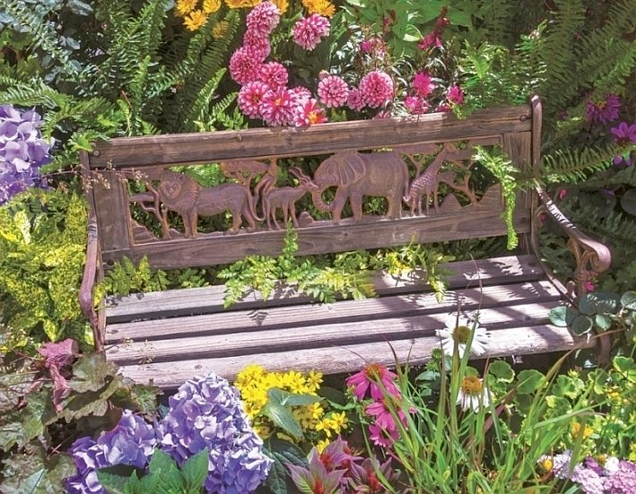 ławka w ogrodzie puzzle online