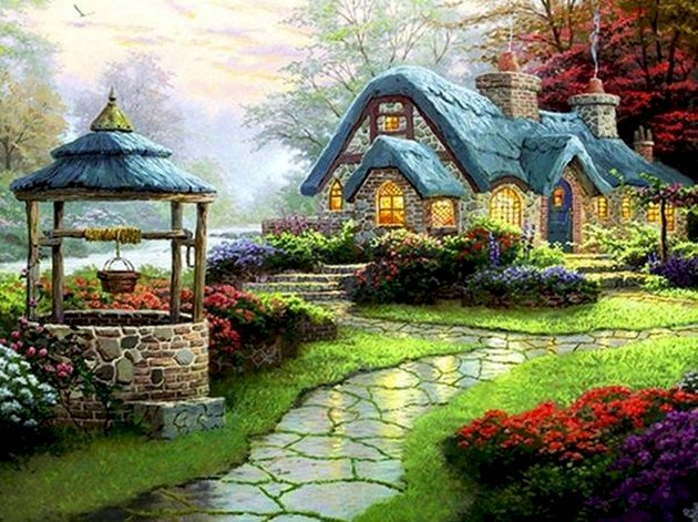 Piękny dom z ogrodem puzzle online