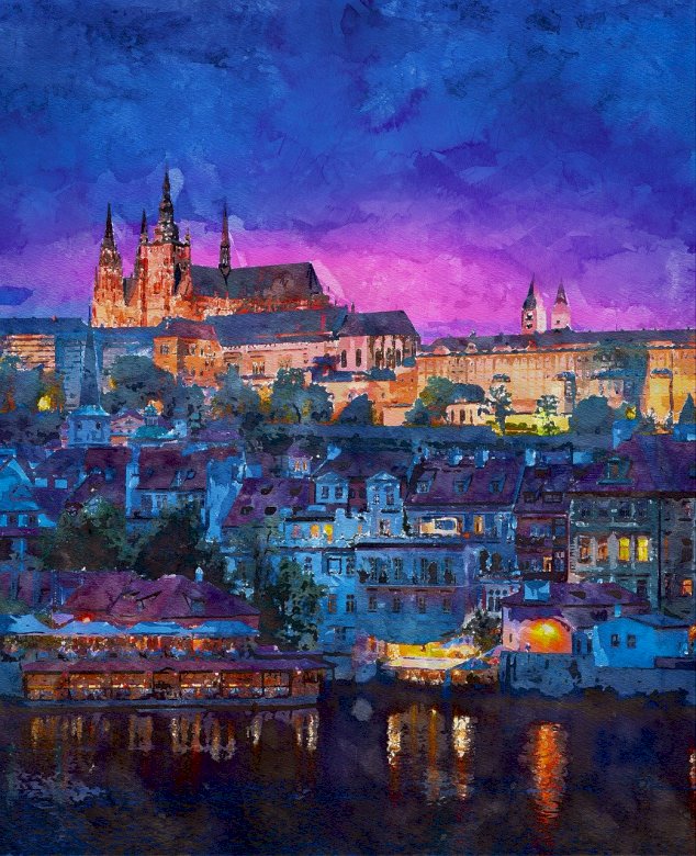 Miasto nocą na obrazie puzzle online