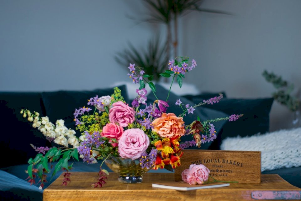 Różowe Kwiaty, Bukiet Kwiatów, puzzle online